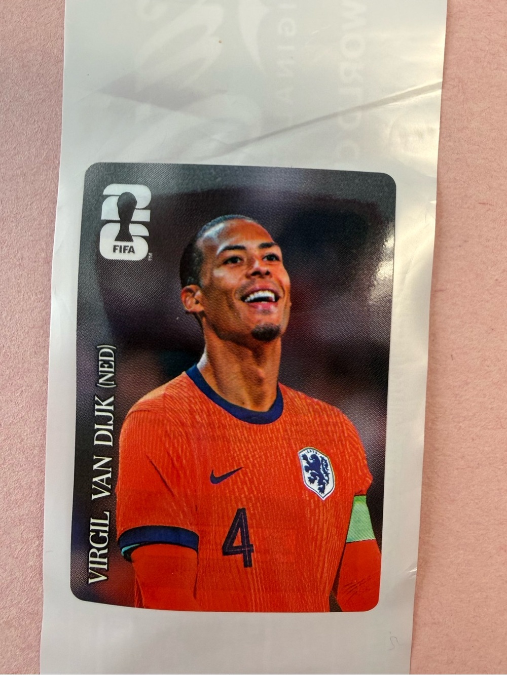 Panini Coca-Cola Virgil Van Dijk officially licensed sticker FIFA World Cup 2026